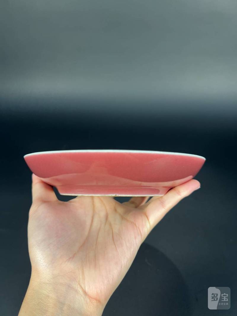 清雍正 霁红釉盘 - 图9